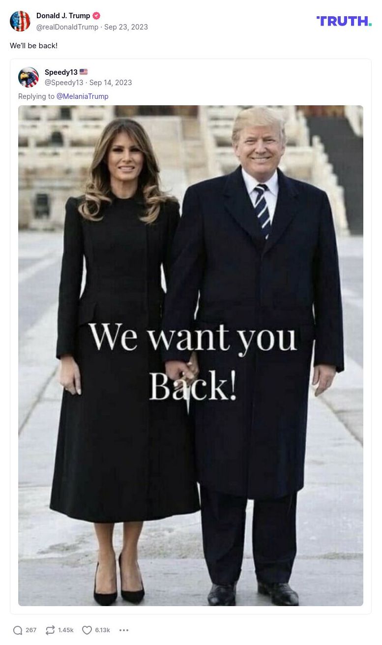 Post image from Donald Trump