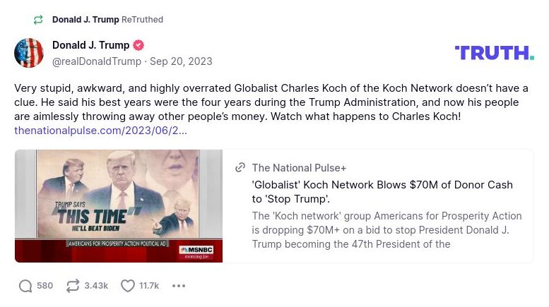 Post image from Donald Trump