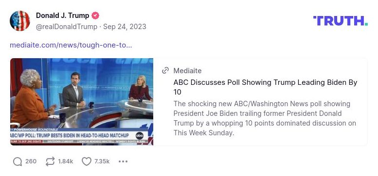 Post image from Donald Trump