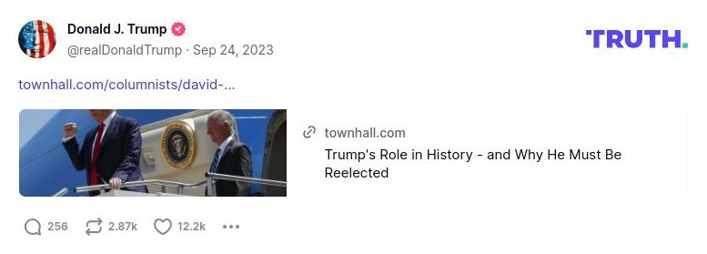 Post image from Donald Trump