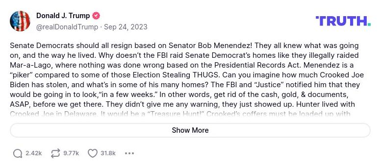 Post image from Donald Trump