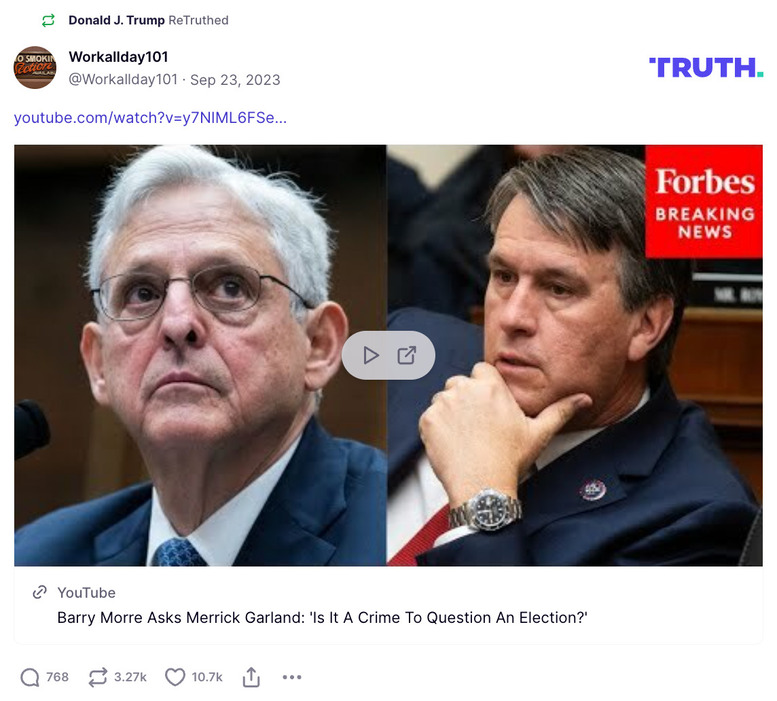 Post image from Donald Trump