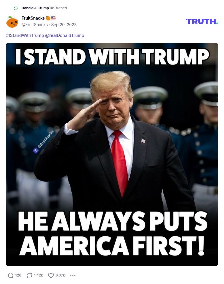 Post image from Donald Trump