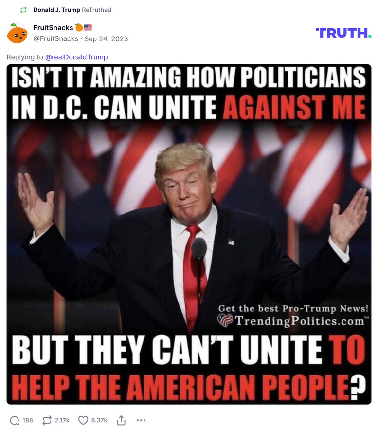 Post image from Donald Trump