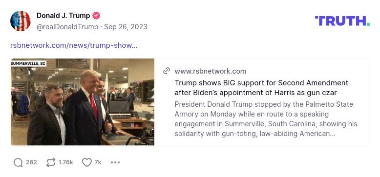 Post image from Donald Trump