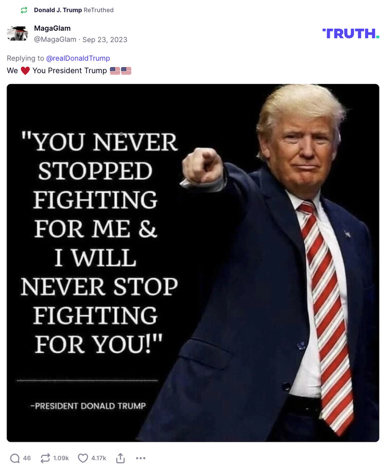 Post image from Donald Trump