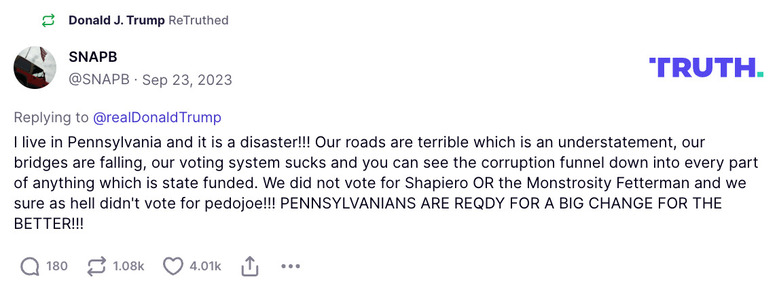 Post image from Donald Trump