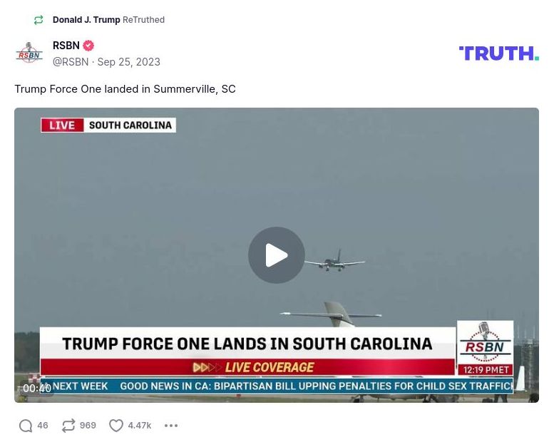 Post image from Donald Trump