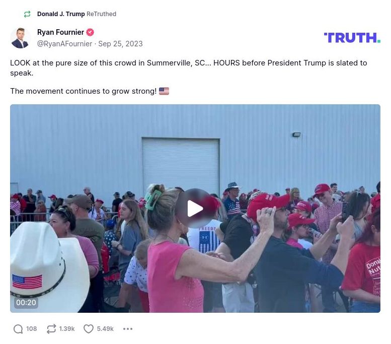 Post image from Donald Trump