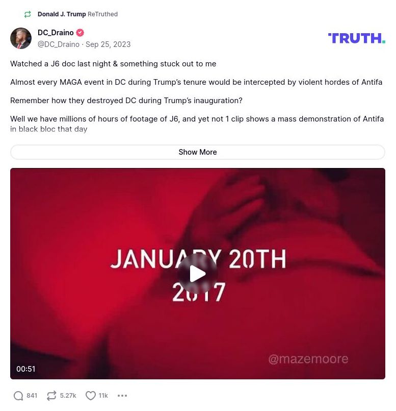 Post image from Donald Trump