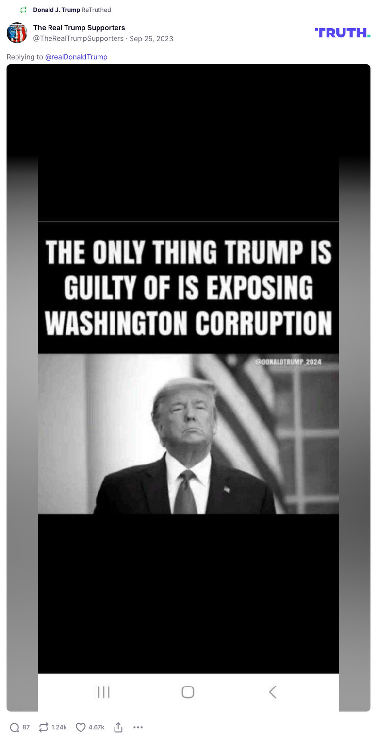 Post image from Donald Trump