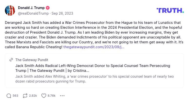 Post image from Donald Trump