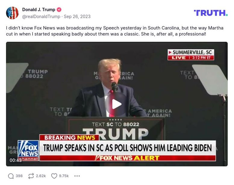 Post image from Donald Trump