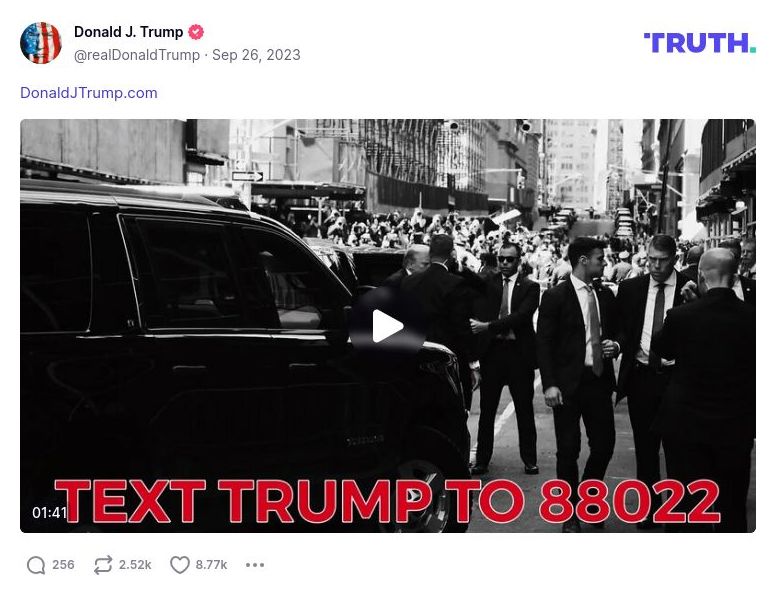 Post image from Donald Trump