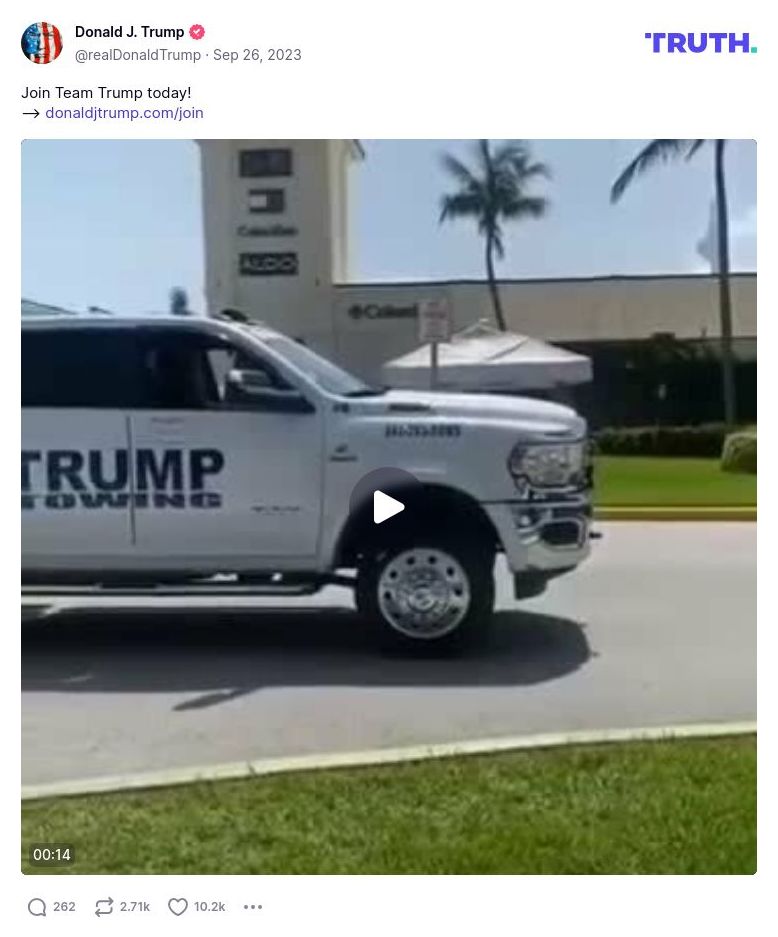 Post image from Donald Trump