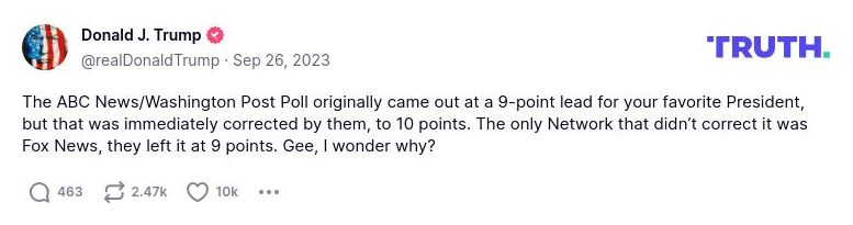 Post image from Donald Trump