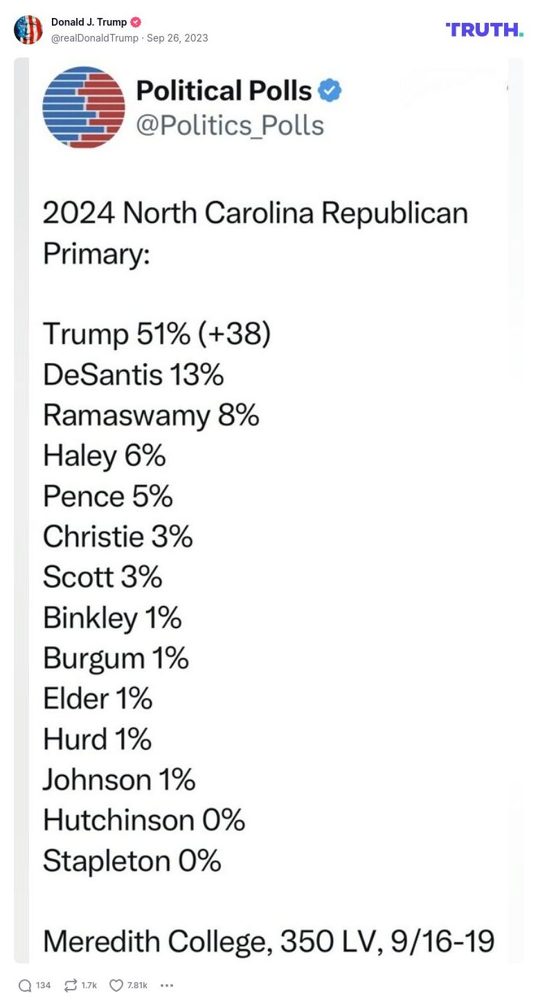 Post image from Donald Trump