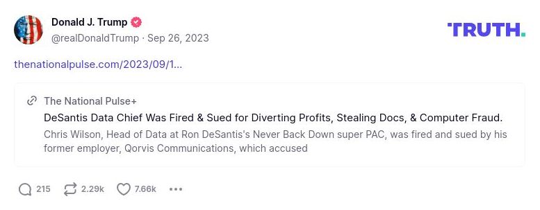 Post image from Donald Trump