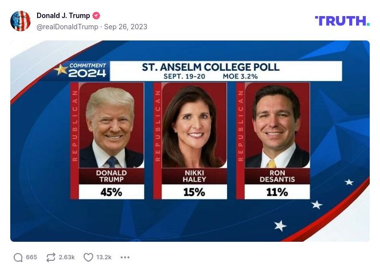 Post image from Donald Trump