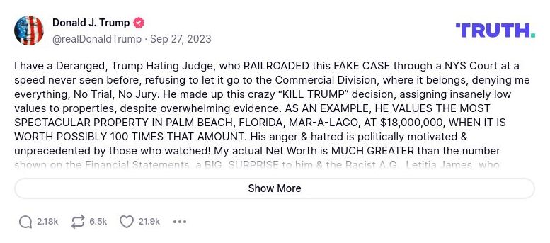 Post image from Donald Trump