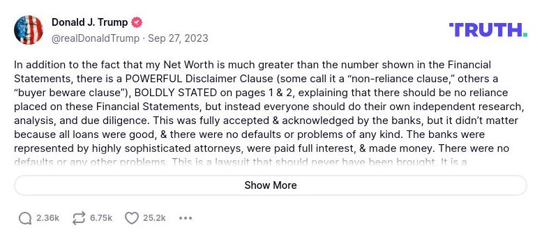 Post image from Donald Trump