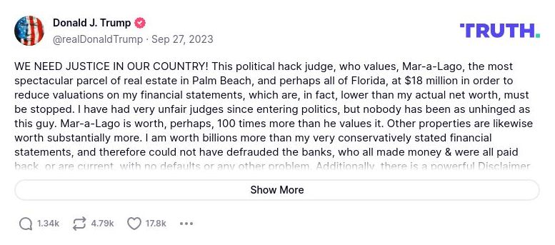 Post image from Donald Trump