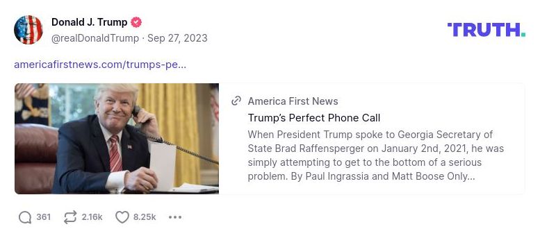 Post image from Donald Trump