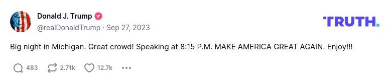 Post image from Donald Trump