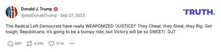 Post image from Donald Trump