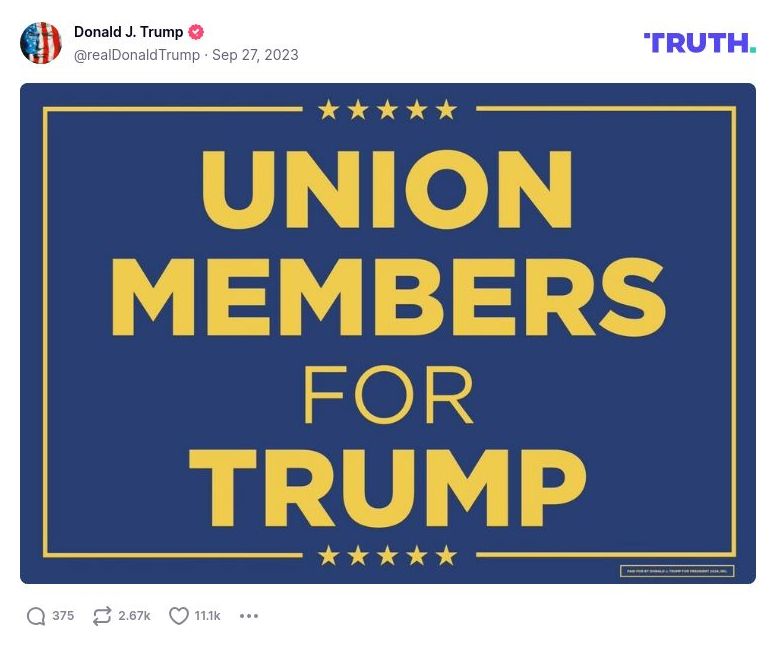 Post image from Donald Trump