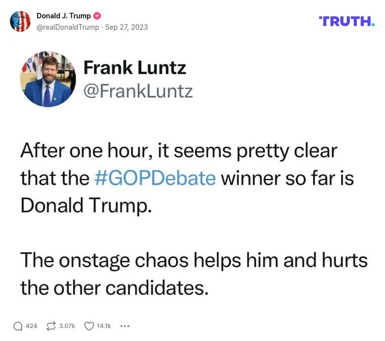 Post image from Donald Trump