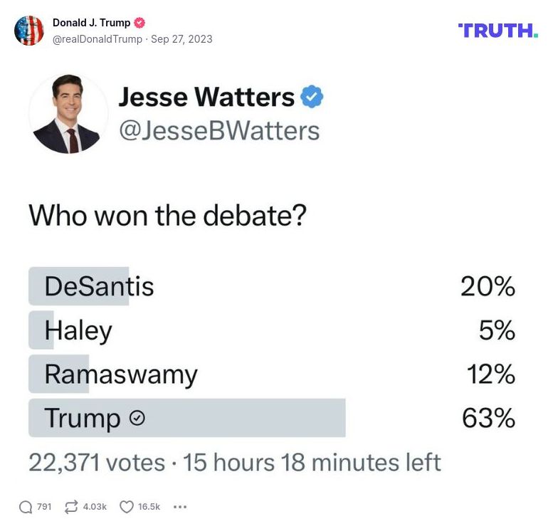 Post image from Donald Trump