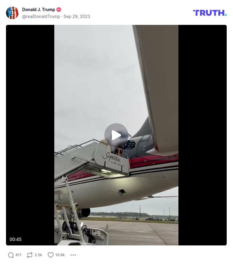 Post image from Donald Trump