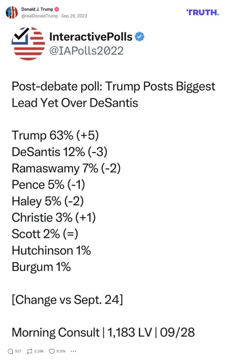 Post image from Donald Trump