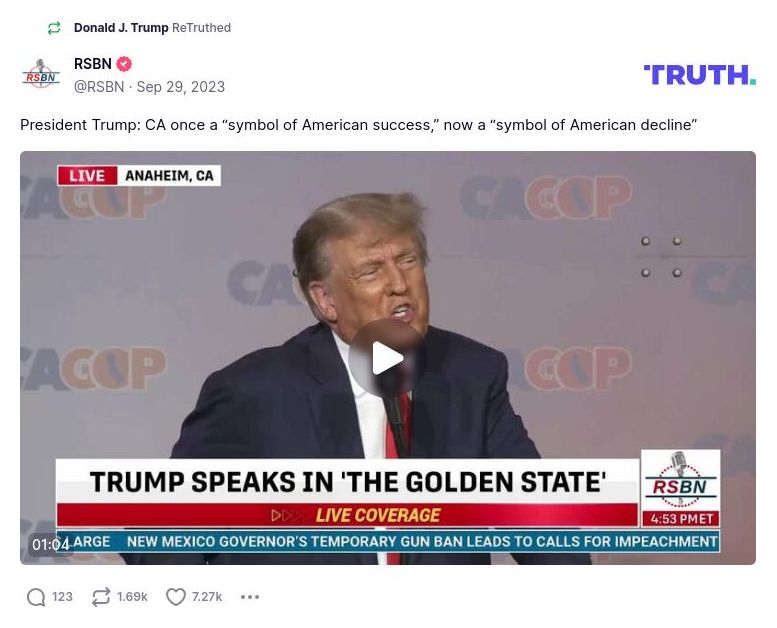 Post image from Donald Trump