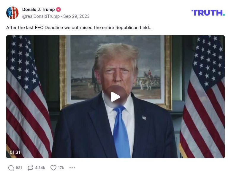 Post image from Donald Trump