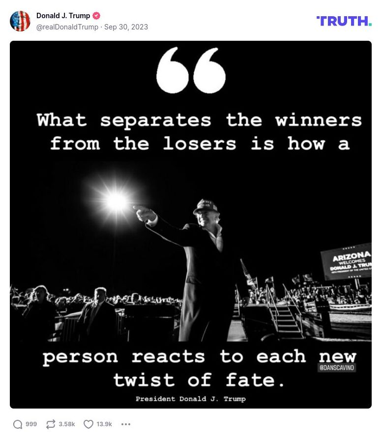 Post image from Donald Trump