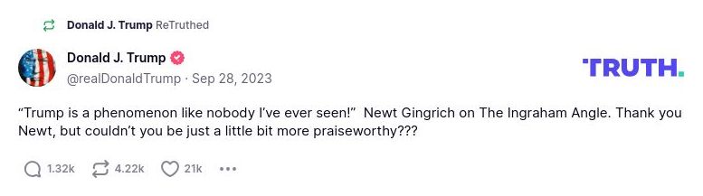 Post image from Donald Trump