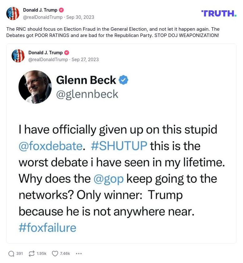 Post image from Donald Trump