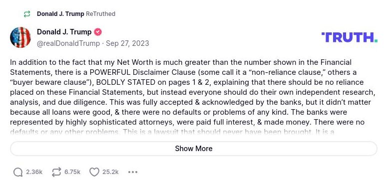 Post image from Donald Trump