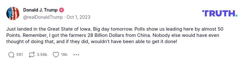 Post preview from Donald Trump