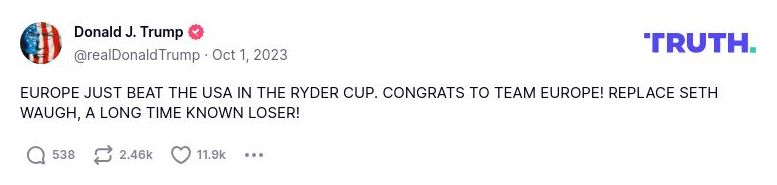 Post image from Donald Trump