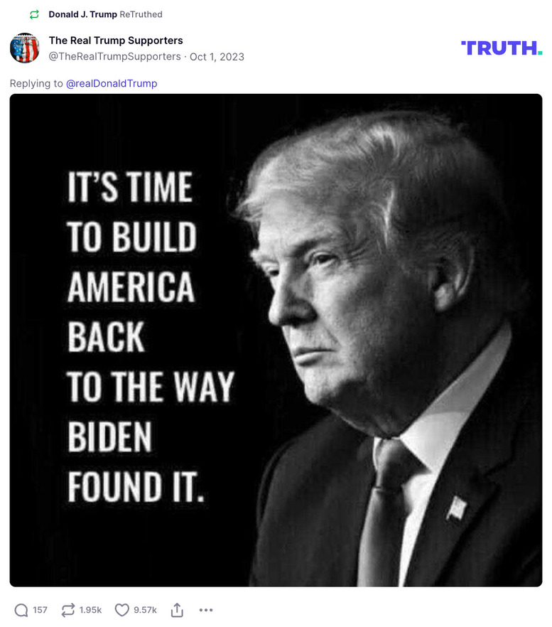 Post image from Donald Trump