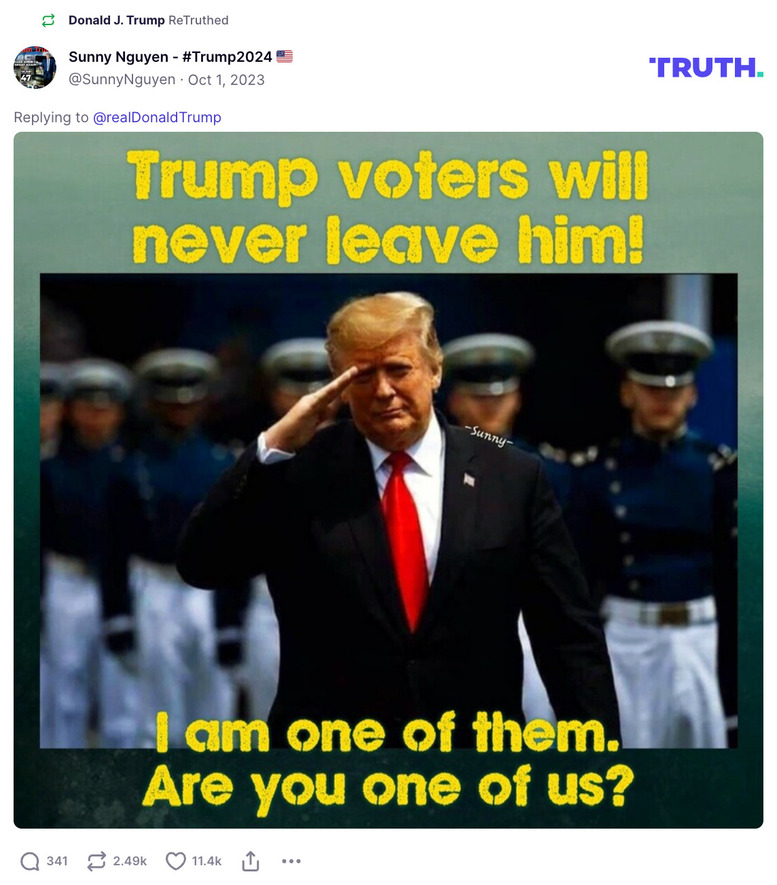 Post image from Donald Trump