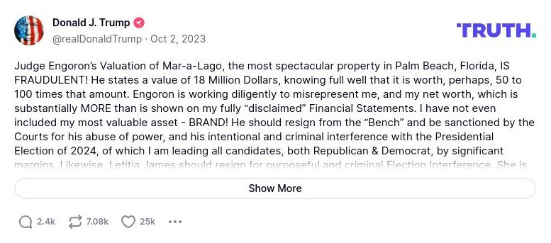 Post image from Donald Trump