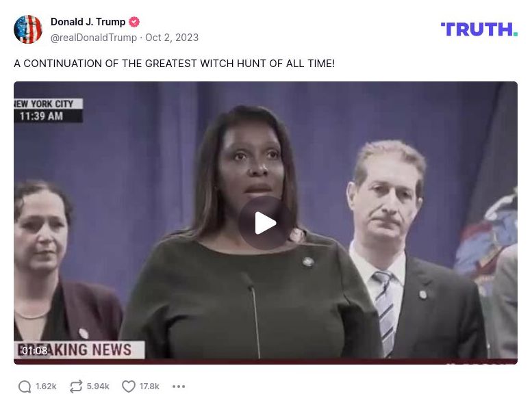 Post image from Donald Trump