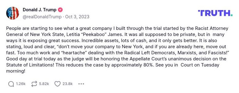 Post image from Donald Trump