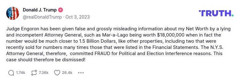 Post image from Donald Trump