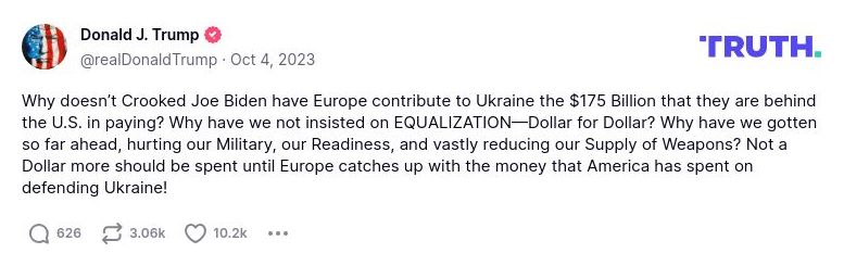 Post preview from Donald Trump