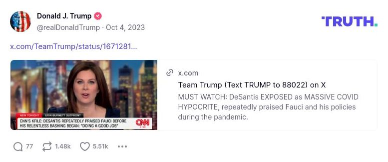 Post image from Donald Trump